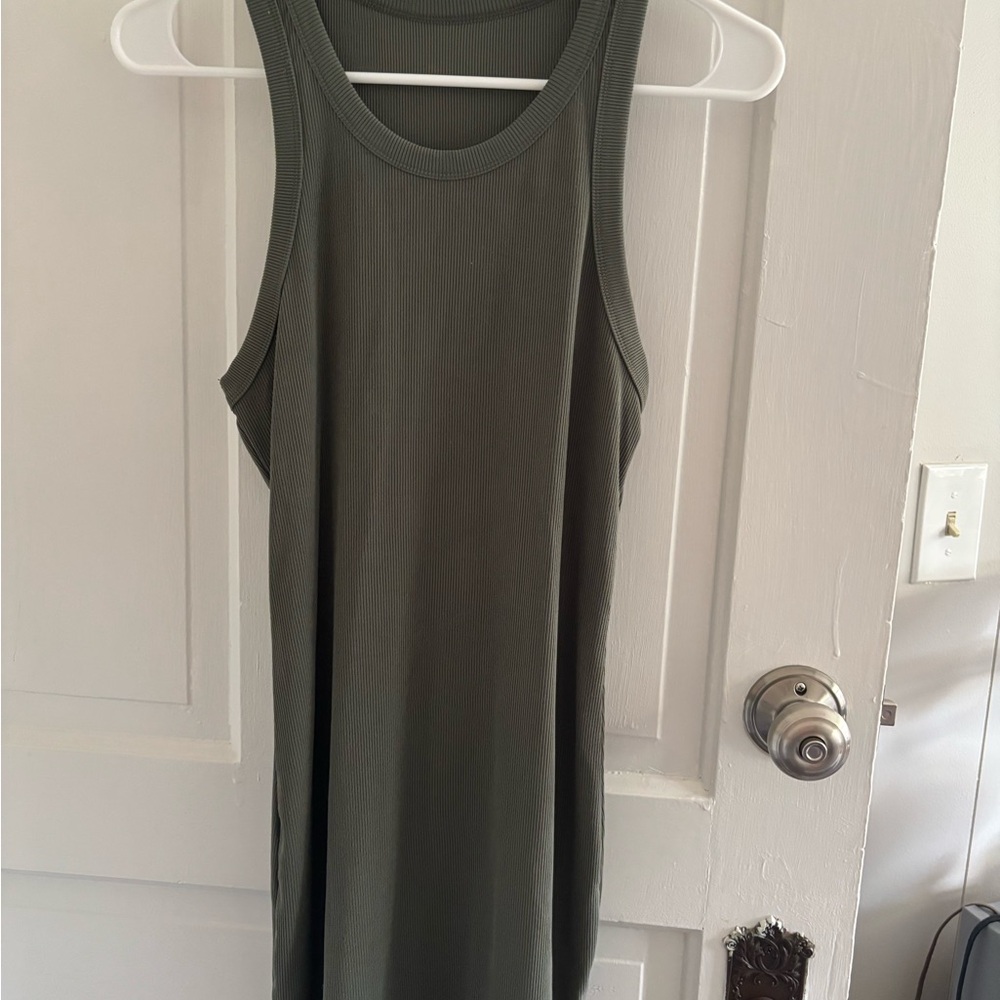 Olive Green Sleeveless Dress